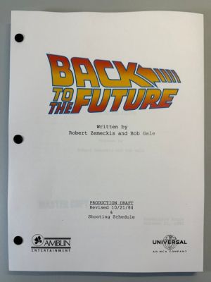Back to the Future - Production Draft, Shooting Schedule and Crew List - Amblin Entertainment | Catawiki