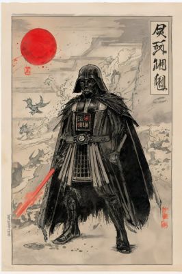 Star Wars - Shadows of the Rising Sun - Darth Vader Star Wars - Signed and Numeroted 5/10 - Sato Hageshi | Catawiki