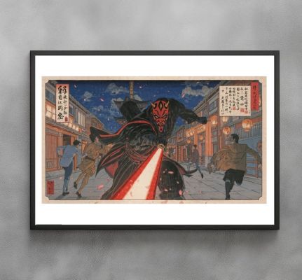 Star Wars - Red Saber, Night Street - Darth Maul Star Wars - Signed and Numeroted 9/10 - Sato Hageshi | Catawiki