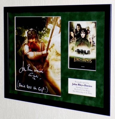 Lord of the Rings - John Rhys-Davies (Gimli) Premium Framed, signed + COA & Photo signing session