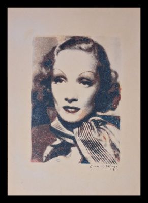 Emma Wildfang - 1 Mixed media on artist board – pigment,ink - Original artwork "Marlene Dietrich" - Iconic Memories - 2018 | Catawiki