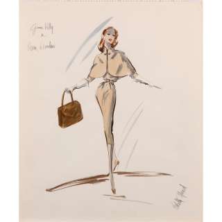 Lot 374 - Edith Head costume sketch for Grace Kelly from Alfred Hitchcock’s Rear Window