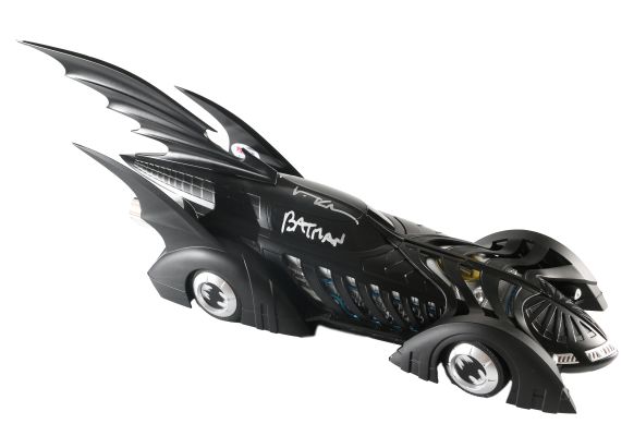 Val Kilmer as Batman in Batman Forever (PSA) Signed Hotwheels 1:18 Batmobile with Character Name | SWAU