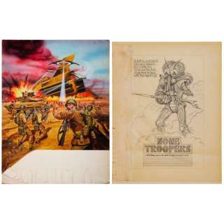 Zone Troopers (1985 - Empire Pictures) | Hand-Painted C. Winston Taylor Key Trade Ad Artwork with Hand-Drawn Trade Ad Concept Sketch | Propstore