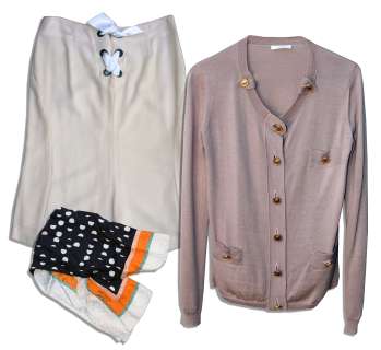 Fabulous Kate Hudson Screen-Worn Wardrobe -- Erre Scarf, Chloe Sweater & Valentino Skirt