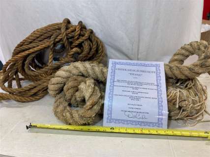 1997 "Titanic" 1 Ship Rope Movie Prop COA | misc / divers