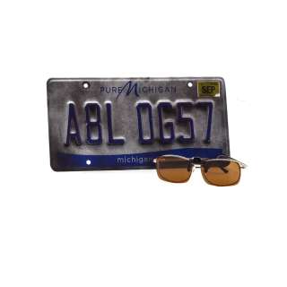 Jerry and Marge Go Large Jerry Selbee Bryan Cranston Screen Used Stunt Glasses License Plate & Removable Lenses | VIP Fan Auctions