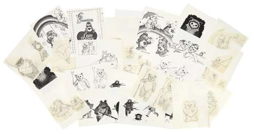 Star Wars: Return of the Jedi | Early "Care Bears" Inspired Ewok Design Sketches with Reference Photos | Julien’s