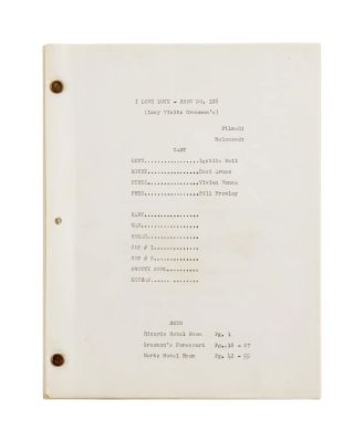 I Love Lucy | Lot #253 - "Lucy Visits Grauman’s" Script | Julien’s