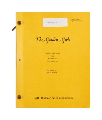 The Golden Girls | Lot #290 - 1986 Betty White Signed Script from Episode "Before and After" | Julien’s