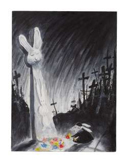 Tim Burton | Original "Sad Bunny" Painting | Julien’s