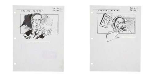 Lot 566 - The Big Lebowski | Two Pages, Scene 24 / Set-Up 3 - 4 | "Money Transfer Scene" Original Storyboards