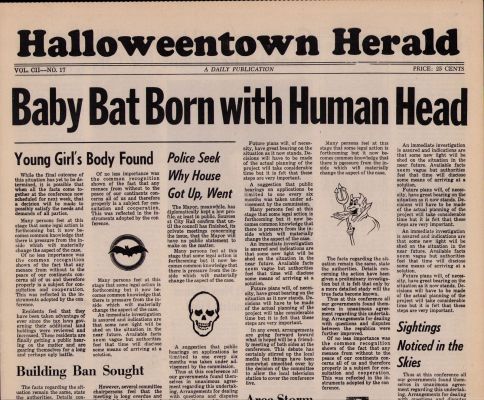 Halloweentown prop newspaper | Piece of the Past