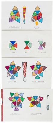 Lot 188 - Star Trek Group of 5 Color Sketch Pages for Dress Uniform Medals. [Hollywood: Desilu Productions, | Potter & Potter