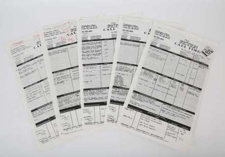 Pulp Fiction (1994) Five Original Film Production Call Sheets, 1993.- 5pp. on printed folio. white… | Ewbank’s