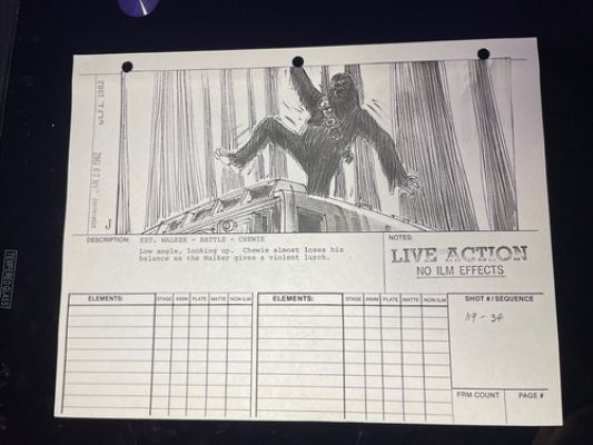STAR WARS RETURN OF THE JEDI storyboards movie prop George Lucas ewok CHEWBACCA | eBay US (Buy It Now)
