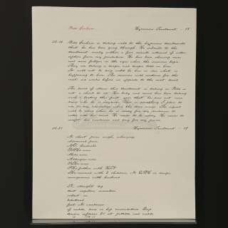 HANNIBAL - Lot 115 - Set of Hannibal Lecter‘s (Mads Mikkelsen) Psychiatric Notes on Will Graham (Hugh Dancy)