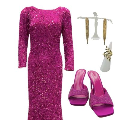 Blink Twice Stacy Screen Worn Evening Dress, Ring, Earrings & Heels Ch 1 Sc 10-17 | VIP Fan Auctions