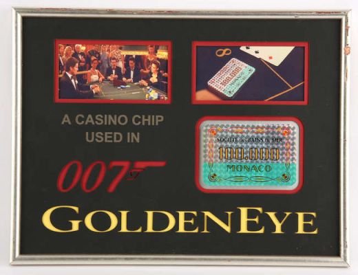 James Bond - (Golden Eye 1995), film props comprising ; 100.000 poker chip from the Monaco Casino… | Ewbank’s