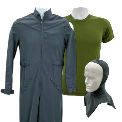 Lot 8: Ender’s Game (2013) Ender Wiggin Screen Worn Photo Double Salamander Flash Suit, T-Shirt & Bonzo Stunt Hood | VIP Fan Auctions