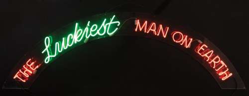 Lot 471 - Thomas Wilson ‘Biff Tannen The Luckiest Man on Earth‘ neon sign from Back to the Future Part II.