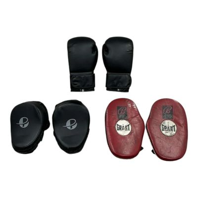 Lot 38: Preparation for the Next Life Production Used (2) Boxing Mitts & Boxing Gloves | VIP Fan Auctions