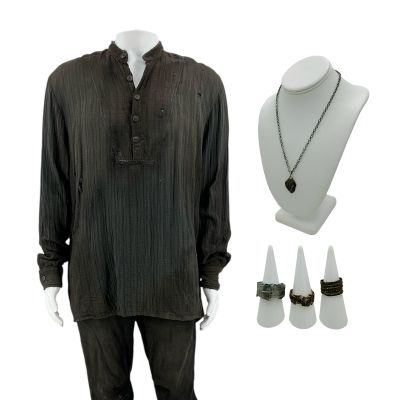 Lot 135: The Bluff Scout Screen Worn Stunt Double Shirt, Pants, Necklace & (3) Rings Ch 1a Sc Multiple | VIP Fan Auctions