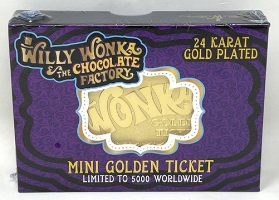 Willy Wonka & The Chocolate MINI Golden Ticket 24k Gold Plated LE /5000 | eBay US (Buy It Now)