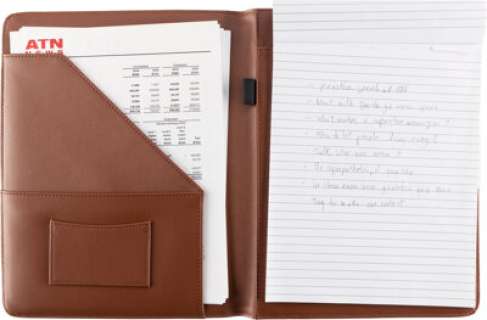 Succession (HBO® Original, 2018-2023) Nicholas Braun "Greg Hirsch" Firing Notes and Padfolio from Season 4, Episode 7:...