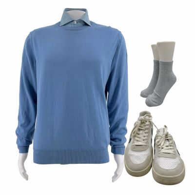 Lot 16: The Love Hypothesis Tom (Arty Froushan) Screen Worn Sweater, Shirt, Socks & Sneakers Ch 3 & 6 | VIP Fan Auctions