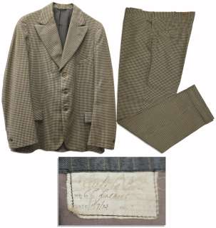 Clark Gable Worn Checkered Suit by Western Costume -- From a Film With Claudette Colbert | Nate Sanders