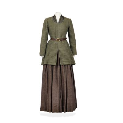 Lot 287 - Green quilted jacket and skirt, worn by Claire Season 6, Episode 1, ’Echoes’ 5 | Bonhams