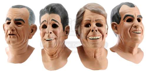 POINT BREAK (1991) - Lot 528 - Set of Four Reference Copy Bank Robbery Presidents Masks