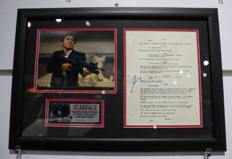 Al Pacino Signed Scarface Script Page in Framed Display | GWS Auctions