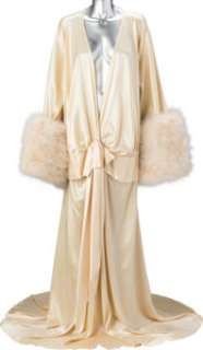 Milton Berle "Jean Harlow" Champagne Satin Robe with Faux Fur Cuffs from The Milton Berle Show<...
