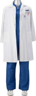 Noah Wyle "Dr. John Carter" Signature White Coat, Blue Scrubs, ID Badges and Shoes from Season 1 of ER<...