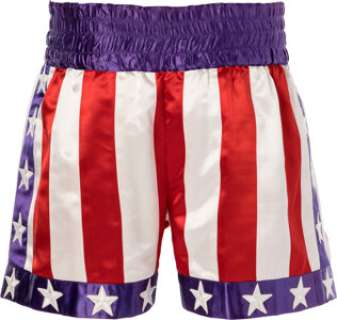 Rocky IV (United Artists, 1985), Carl Weathers "Apollo Creed" Signature Boxing Trunks Worn During Promotion.