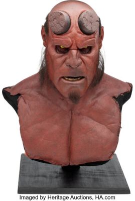 Hellboy (Columbia, 2004), Ron Perlman "Hellboy" Group of (3) Facial Appliances Assembled for Display by Tom Spina Designs. | Heritage