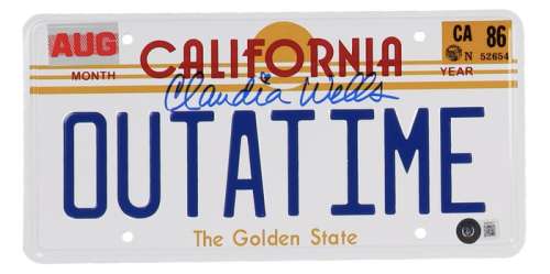 Back to the Future - Claudia Wells Signed "Back to the Future" License Plate - BECKETT COA | Catawiki