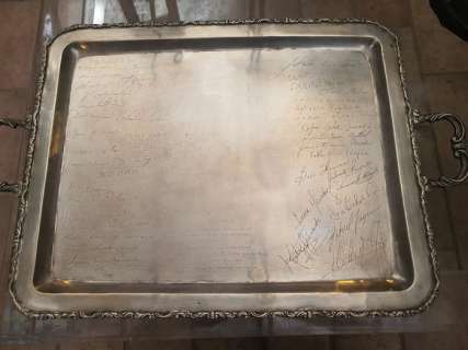 The Children of Sanchez - Beautiful commemorative Silver Platter, signed by all cast members, a gift to Anthony Quinn