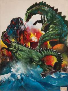 Lot 353 - Original artwork for Italian movie poster Godzilla Furia Di Mostri (Godzilla vs. Smog Monster)