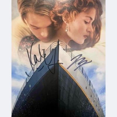 Titanic - Signed by Leonardo DiCaprio (Jack) and Kate Winslet (Rose) - with COA/AFTAL