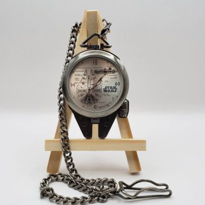 Star Wars - Millennium Falcon Pocket Watch Silver -New battery working- | Catawiki