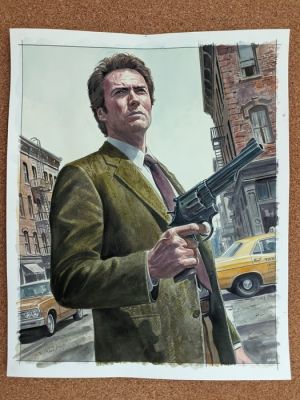 Dirty Harry - Lot of 2 - Clint Eastwood – Original Painting & Drawing by Igor Stiskalov - Clint Eastwood | Catawiki