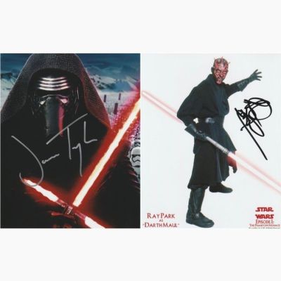 Star Wars - Lot of 2 - Signed by Ray Park (Darth Maul) and James Taylor (Kylo Ren Double) | Catawiki