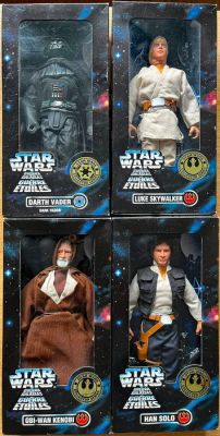 Star Wars - STAR WARS / Trilogo 12" - Kenner 1997 - Darth Vader + Luke Skywalker + Obi-Wan Kenobi + Han Solo - U.S. - 1:12 | Catawiki