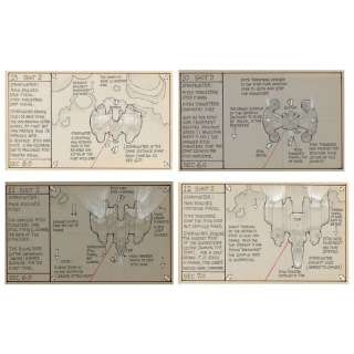 LAST STARFIGHTER, THE (1984) - Lot 466 - Set of Four Hand-Drawn Ron Cobb Starfighter Storyboards