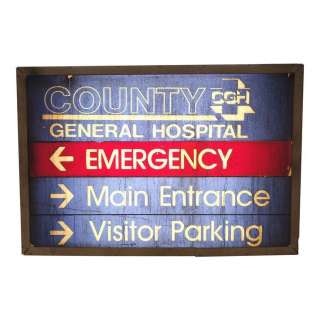 ER (1994-2009) - Lot 753 - Full-Size Light-Up Screen-Matched County General Hospital Emergency Room Sign