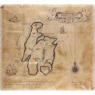 Lot 678 - Treasure Island original unique screen-used prop vellum treasure map