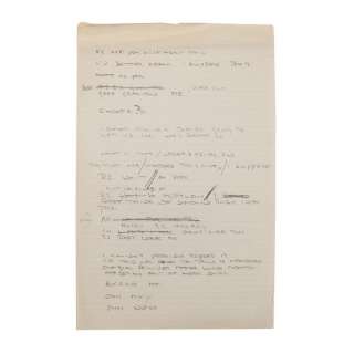 Star Wars: Return of the Jedi (1983) | Anthony Daniels’ Handwritten Jabba’s Palace Dialogue Page | Propstore